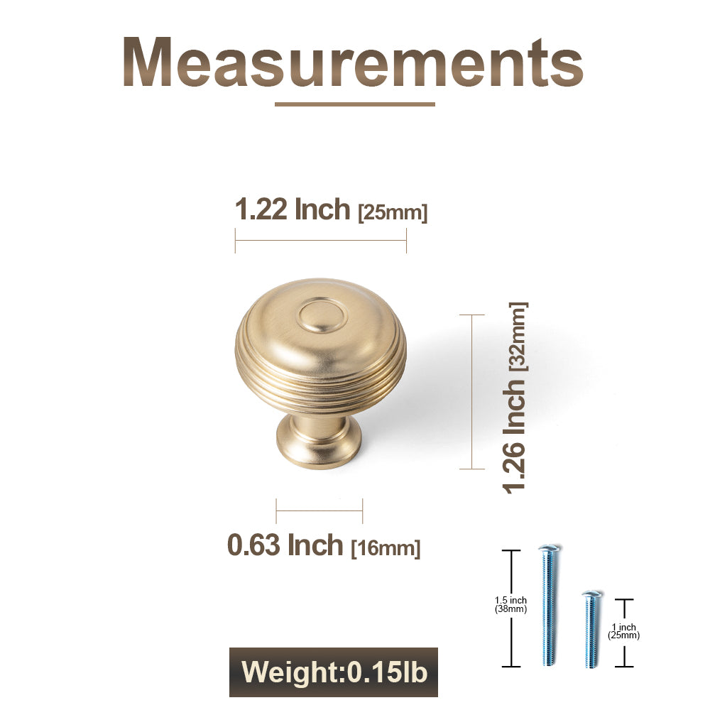 Concentric Tiered Round Zinc Alloy Cabinet Knobs, Classic Ridged Vintage Drawer Knob for Cabinet, Dresser