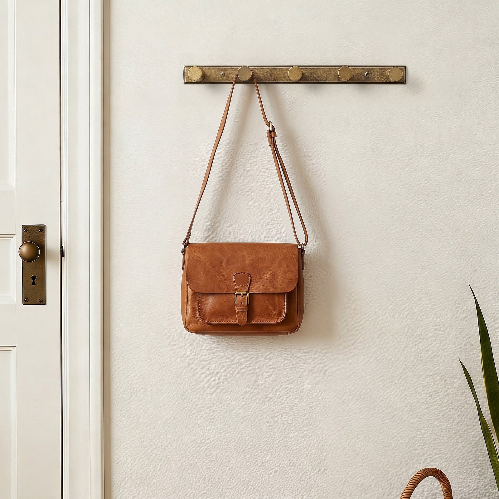 Wall Mount Hook Rail, Zinc Alloy Backplate with Aluminum Hooks for Entryway & Bathroom Organization