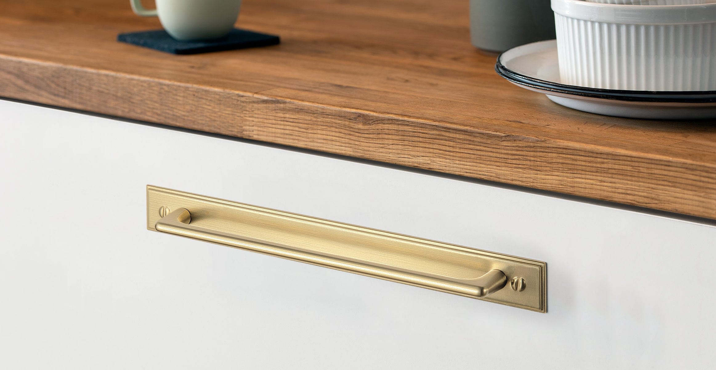 2 Pack Classic Cabinet Bar Pulls with Back Plate Zinc Alloy Cabinet Handle with Long Back Plate