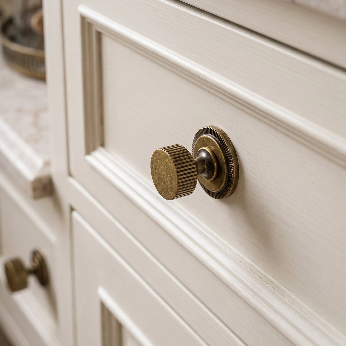 6 Pack Knurled Zinc Alloy Cabinet Knob with Assorted Decorative Backplates, Drawer Single Hole Knob