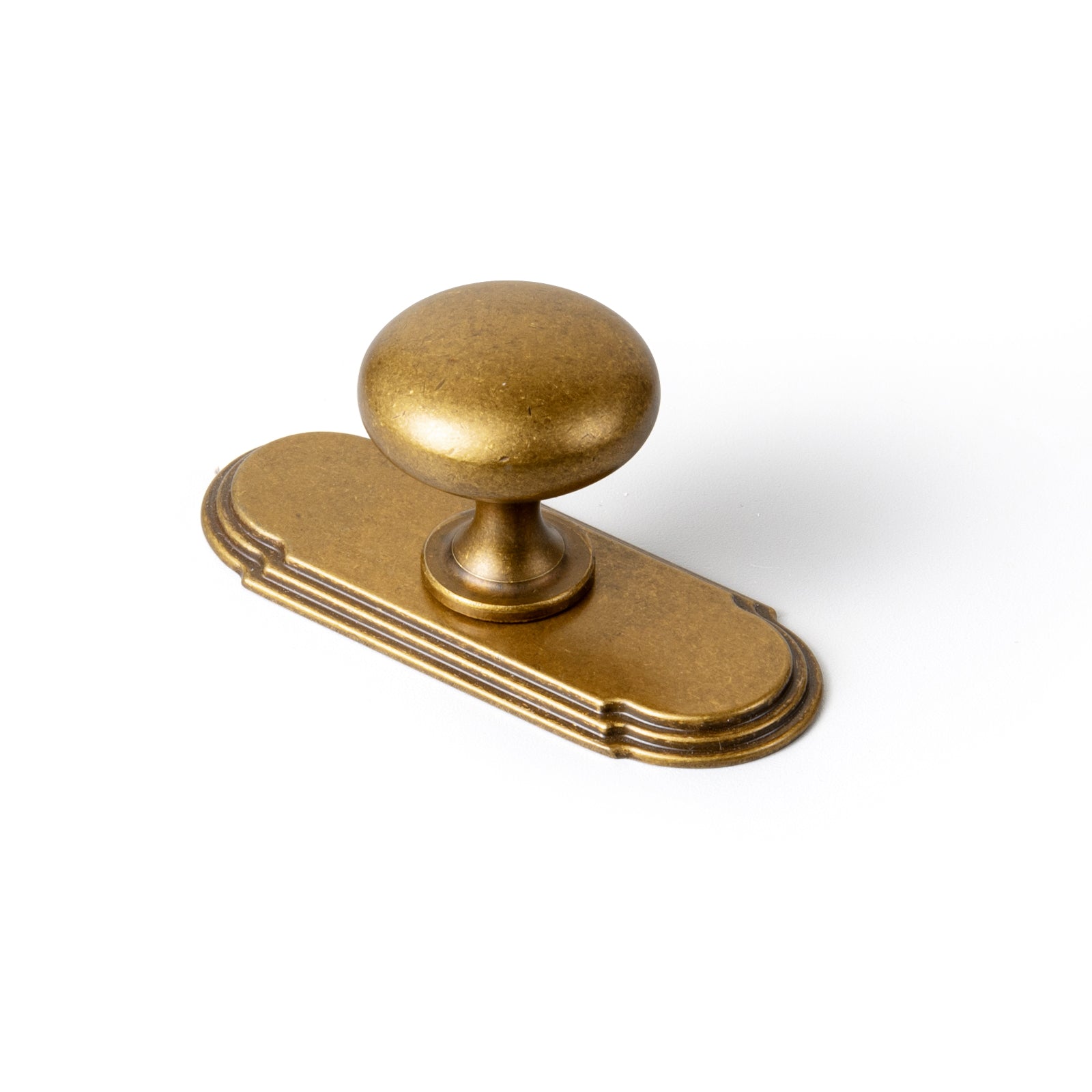Antique Brass Zinc Alloy Cabinet Knob with Back Plate Single Hole Center Cabinet Hardware for Bedroom Kitchen