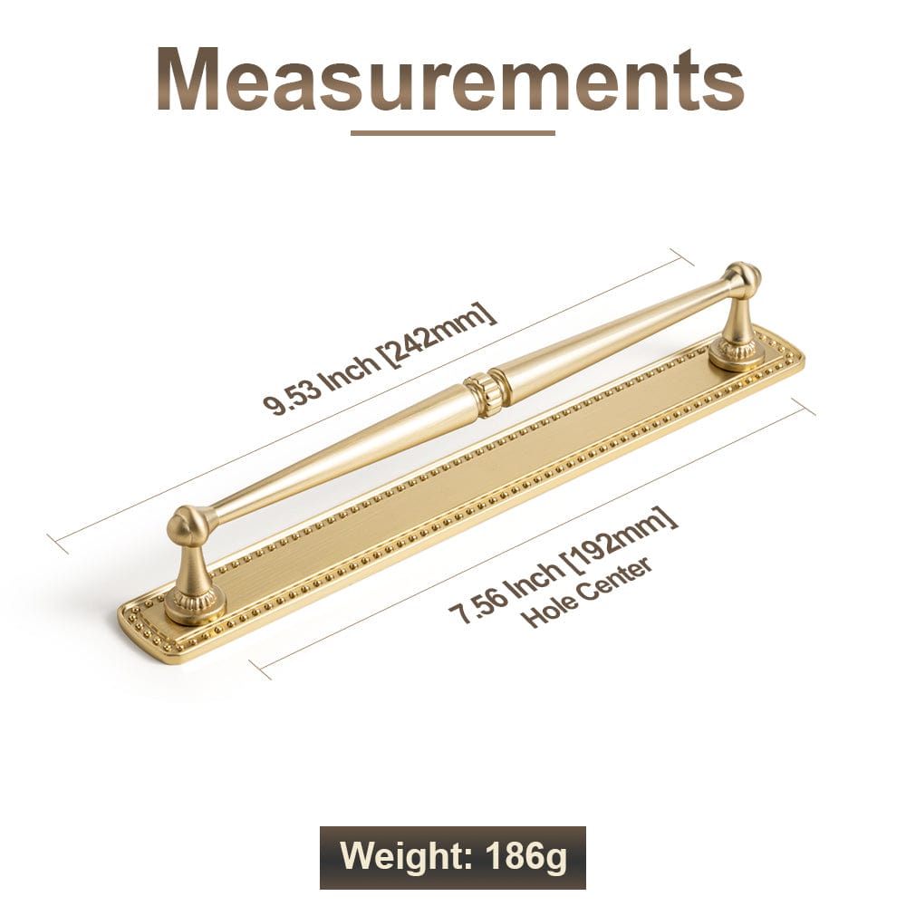 2 Pack Ornate Vintage Brass Drawer Pulls - Classic Cabinet Handles with Decorative Back Plates