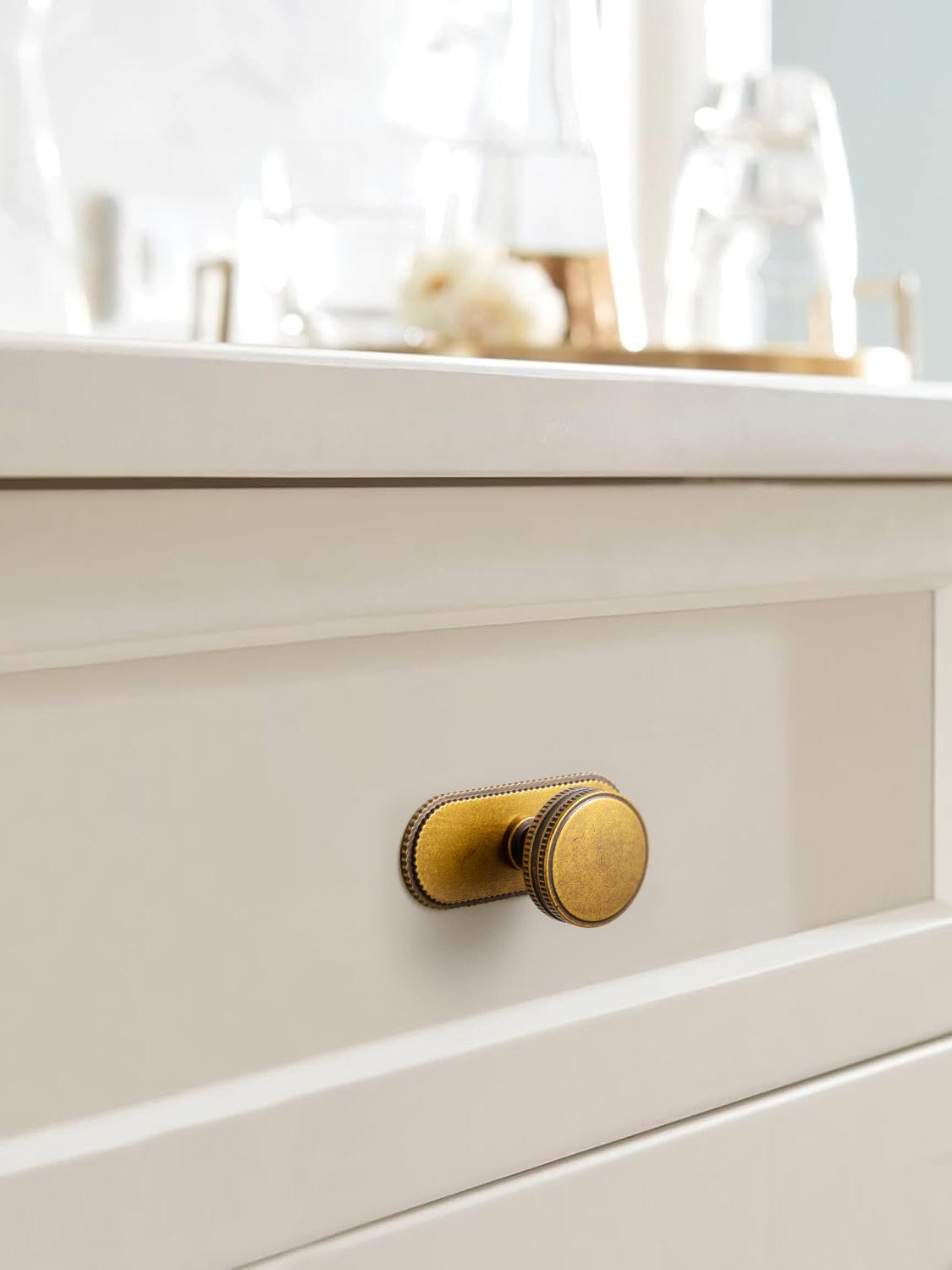 Distinctive Artistic Engravings Single Hole Round Cabinet Knob Retro Flair Kitchen Hardware