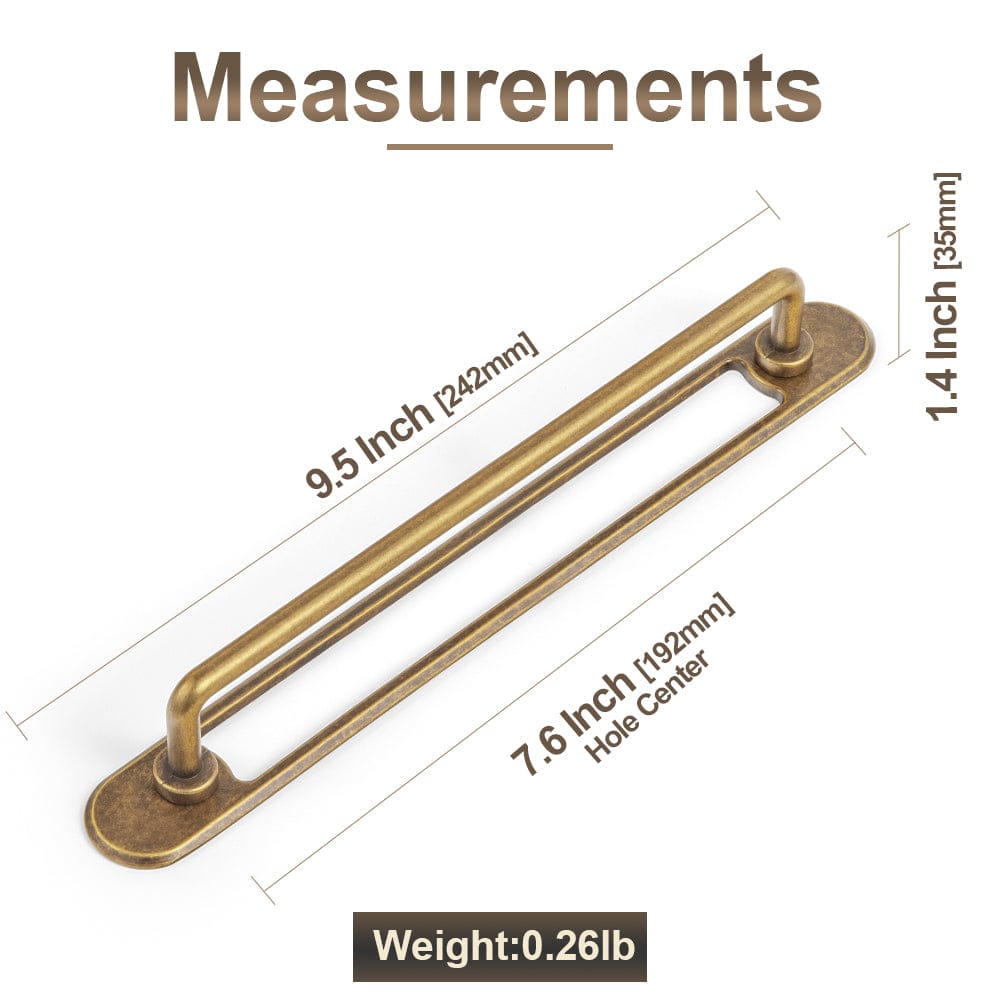 2 Pack Cabinet Bar Pulls with Back Plate Vintage Drawer Handles Home Improvement Hardware