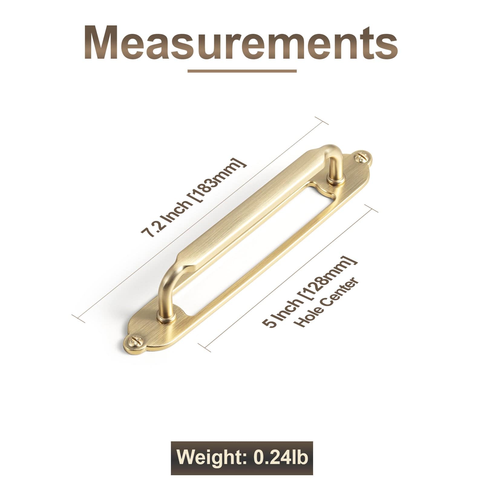 2 Pack Antique Brass Cabinet Pulls with Back Plate Zinc Alloy Drawer Handle with Long Back Plate