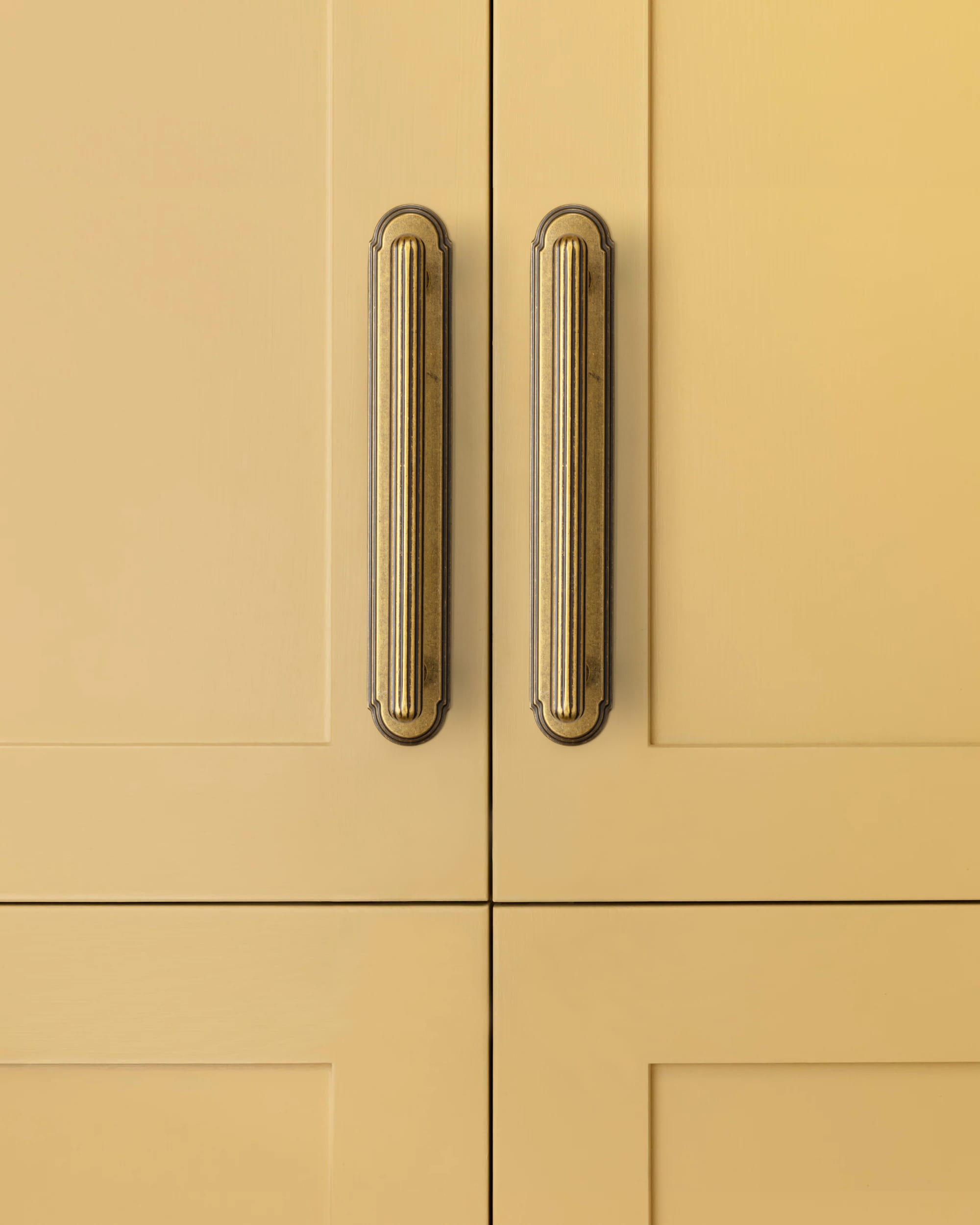 2 Pack Ribbed Fluted Cabinet Pull Handle with Backplate, Vintage Zinc Alloy Drawer Bar Pull