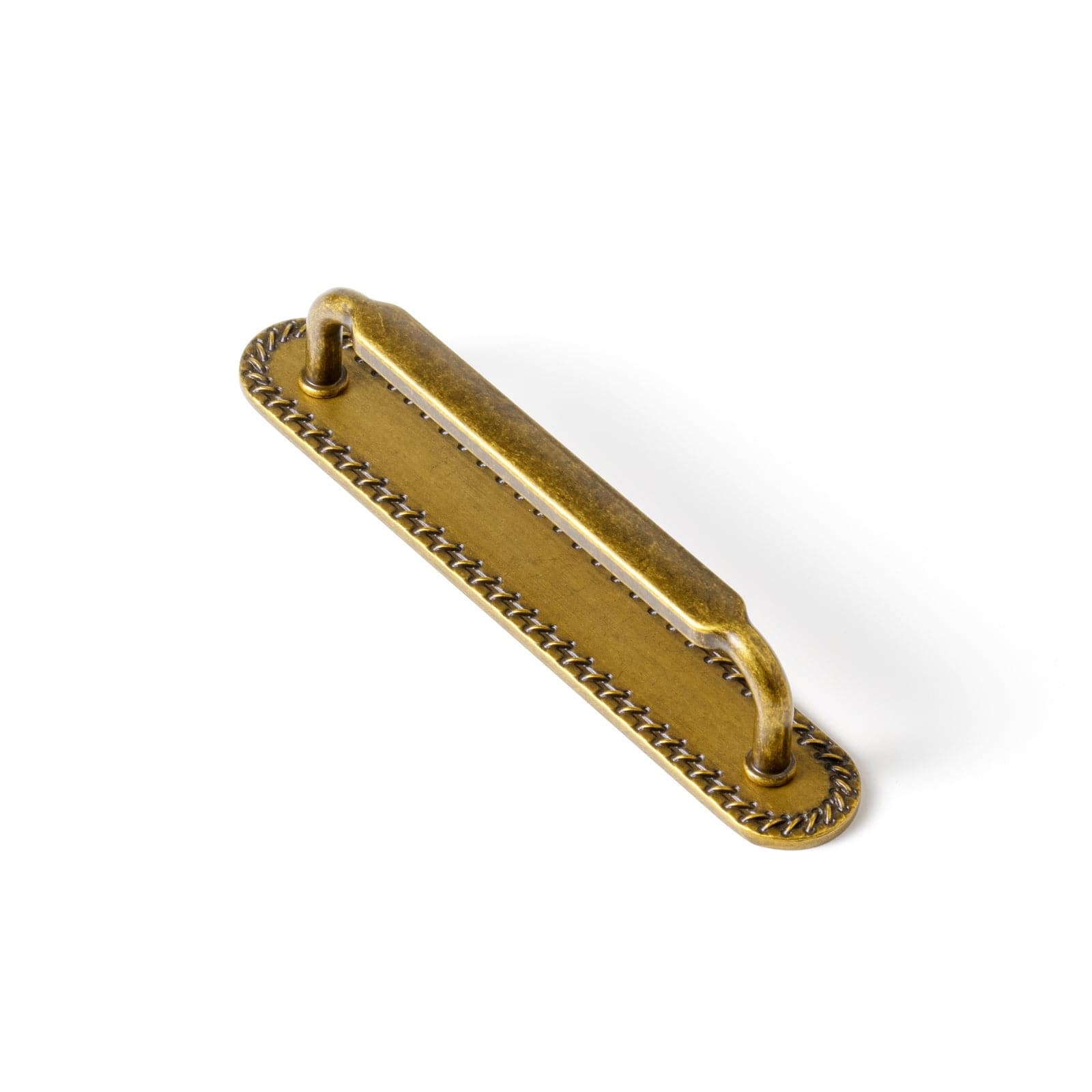 2 Pack Antique Brass Cabinet Pulls with Back Plate Zinc Alloy Drawer Handle with Long Back Plate