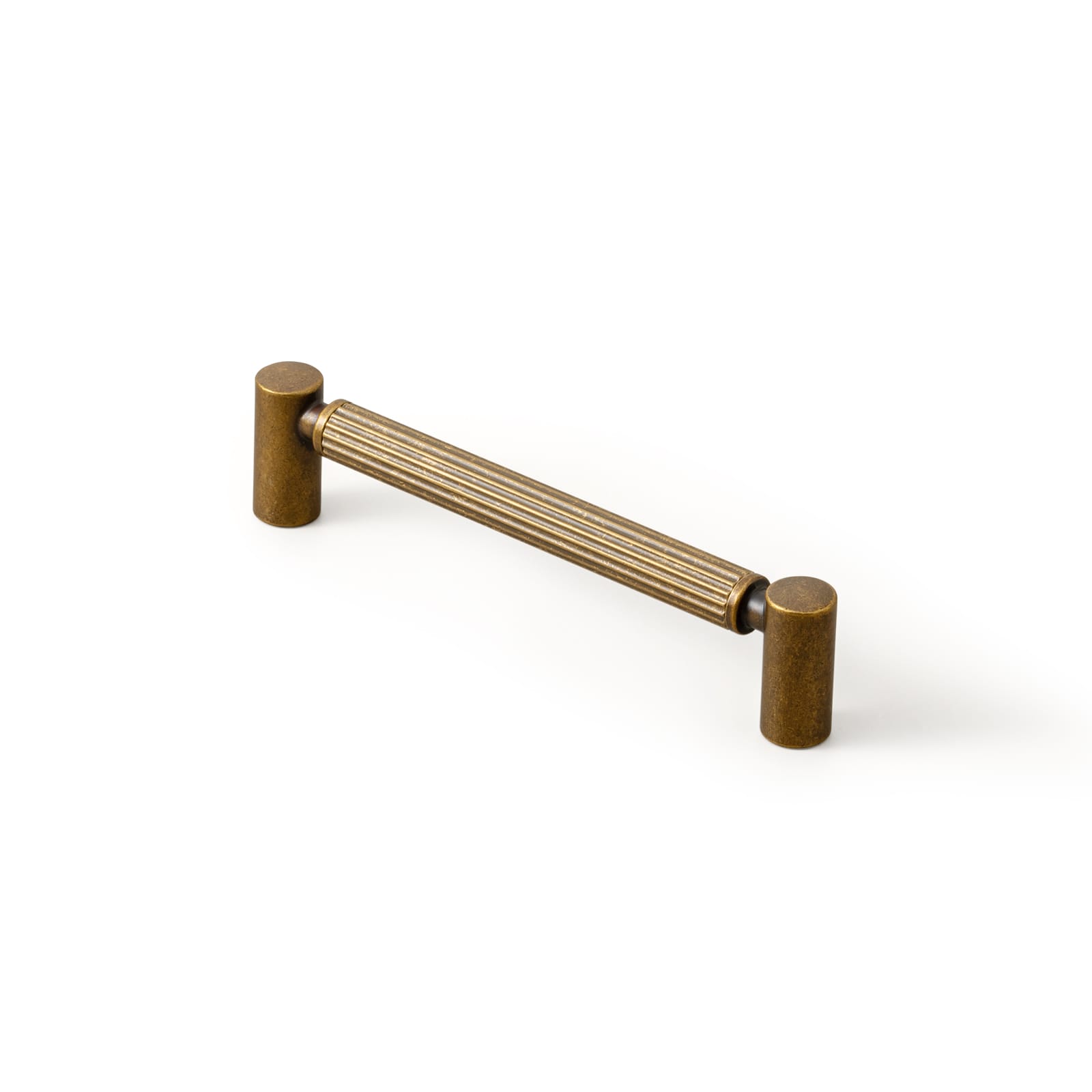 Vintage Fluted Cabinet Pull Handles, Aluminum Grip Rail with Zinc Alloy End Caps Drawer Bar Pulls for Kitchen Cabinet
