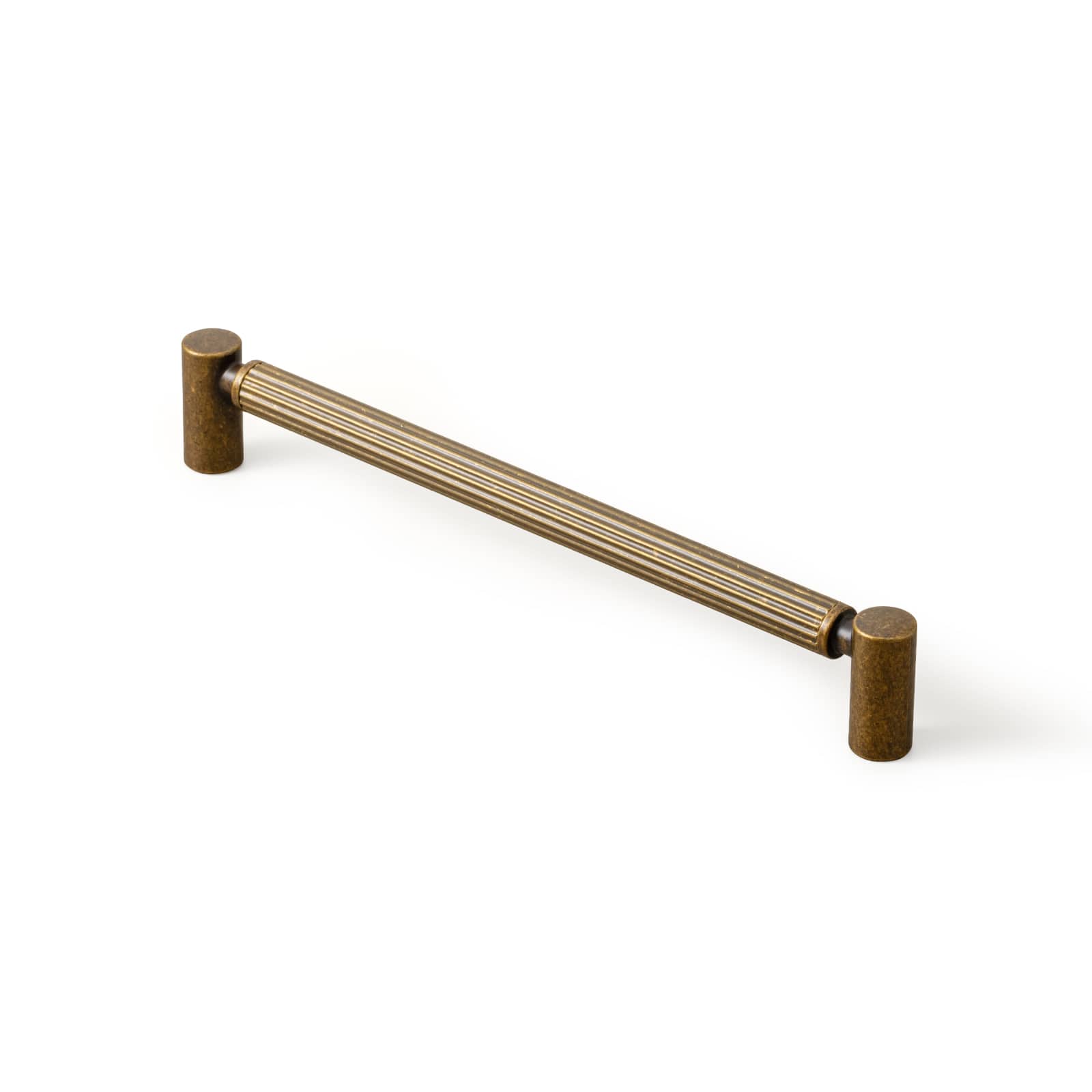 Vintage Fluted Cabinet Pull Handles, Aluminum Grip Rail with Zinc Alloy End Caps Drawer Bar Pulls for Kitchen Cabinet