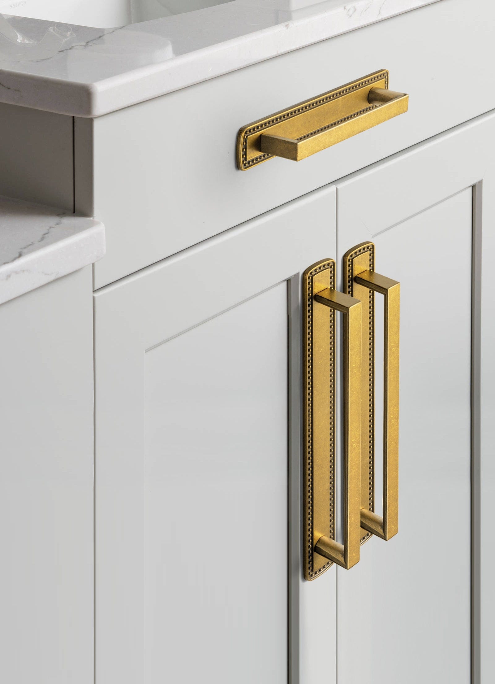 2 Pack Long Cabinet Bar Pulls with Back Plates Solid Drawer Handles Set