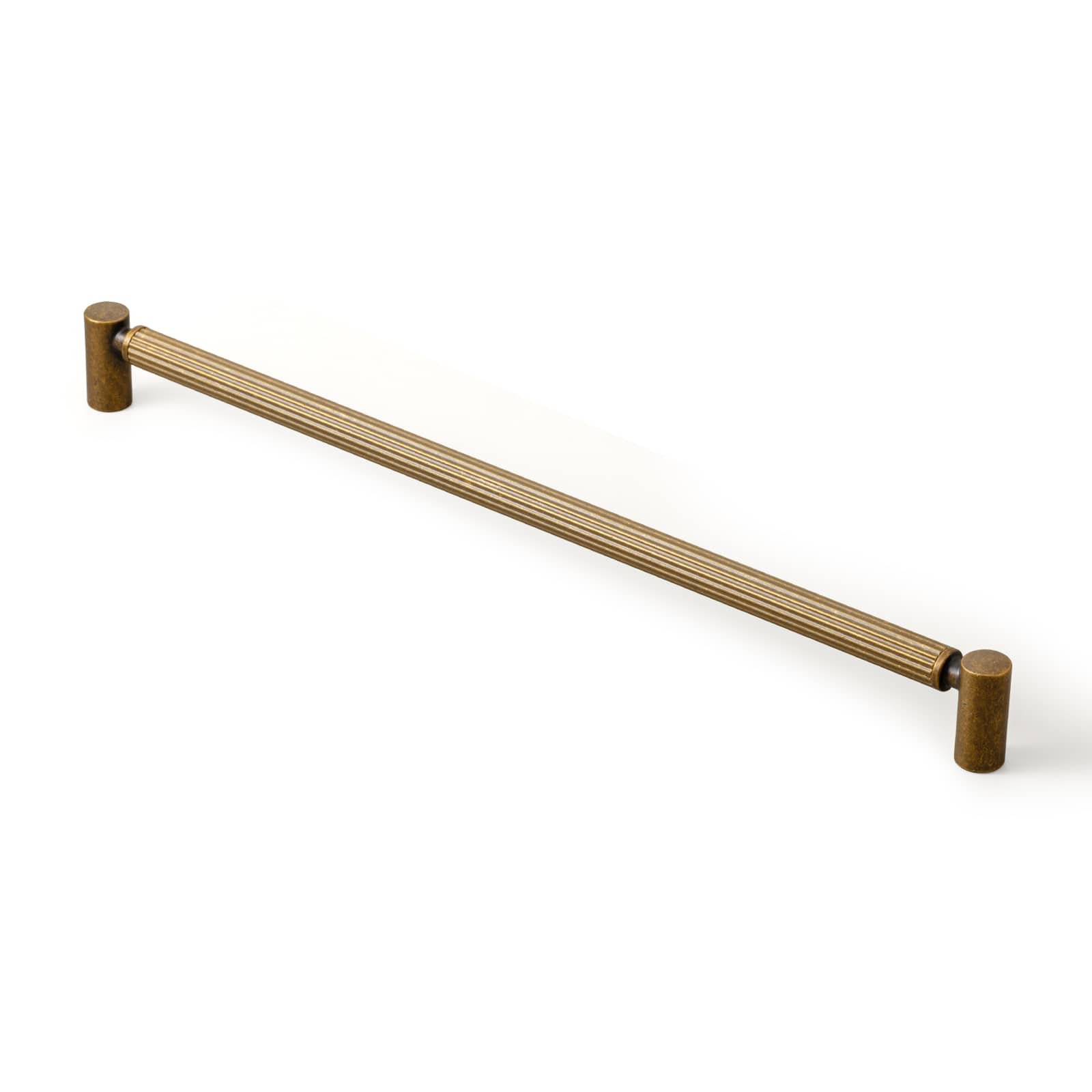 Vintage Fluted Cabinet Pull Handles, Aluminum Grip Rail with Zinc Alloy End Caps Drawer Bar Pulls for Kitchen Cabinet