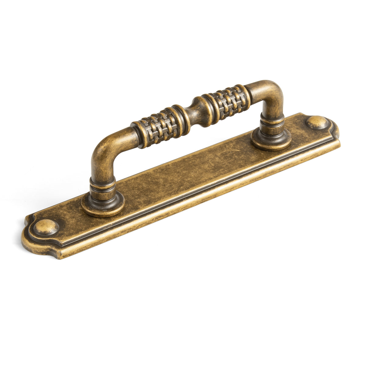 2 Pack Vintage Textured Zinc Alloy Drawer Pull Handles with Backplates for Cabinet & Furniture