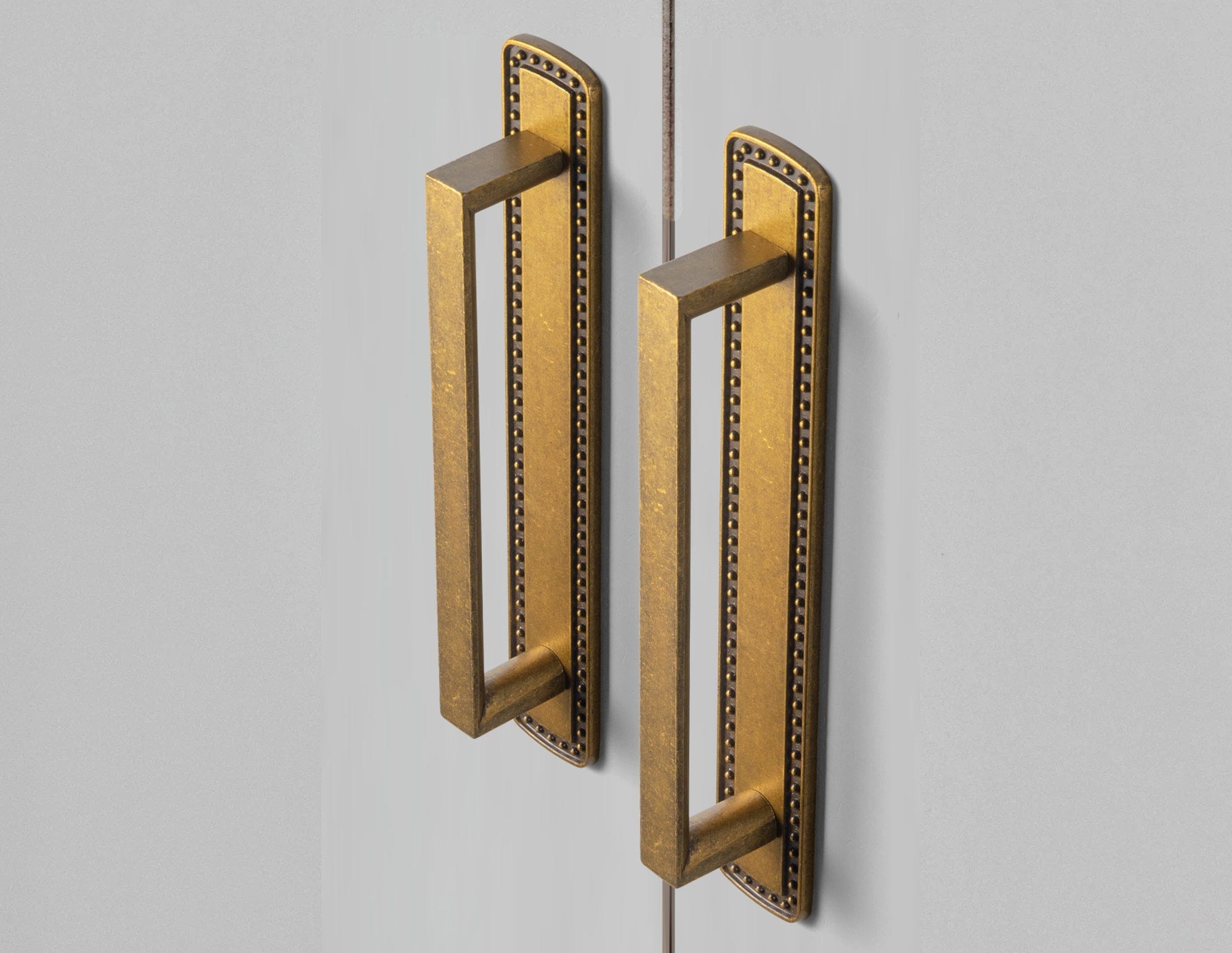 2 Pack Long Cabinet Bar Pulls with Back Plates Solid Drawer Handles Set