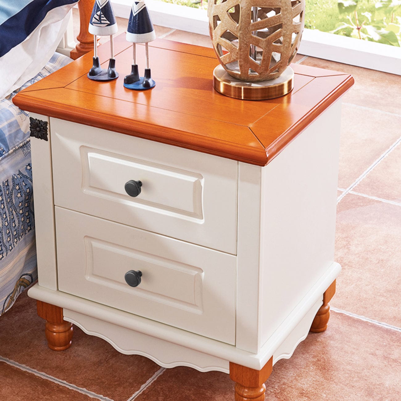 Distinctive Artistic Engravings Single Hole Round Cabinet Knob Retro Flair Kitchen Hardware