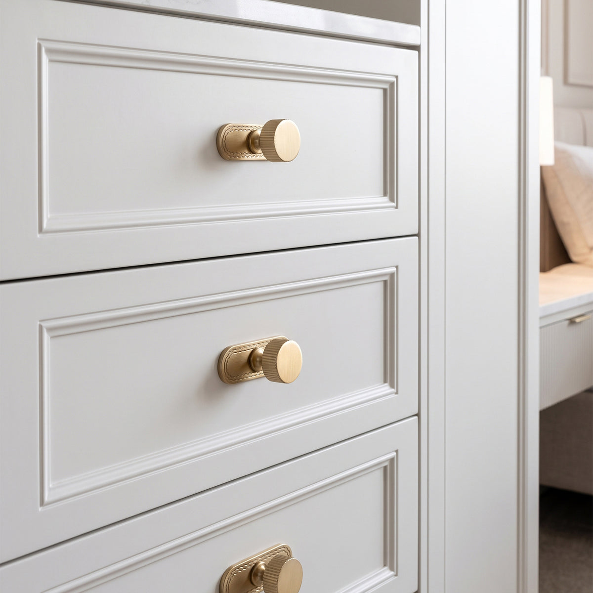 6 Pack Knurled Zinc Alloy Cabinet Knob with Assorted Decorative Backplates, Drawer Single Hole Knob