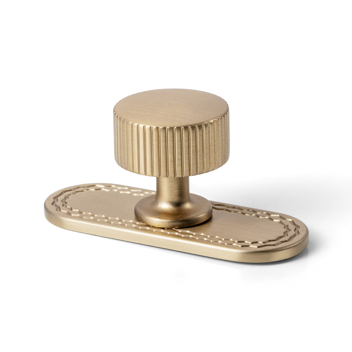 6 Pack Knurled Zinc Alloy Cabinet Knob with Assorted Decorative Backplates, Drawer Single Hole Knob