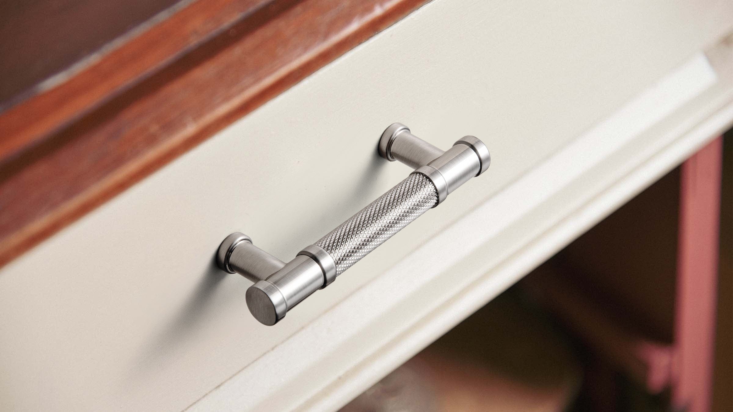 Knurled Metal Alloy Vintage Bronze Bar Pull Kitchen Hardware