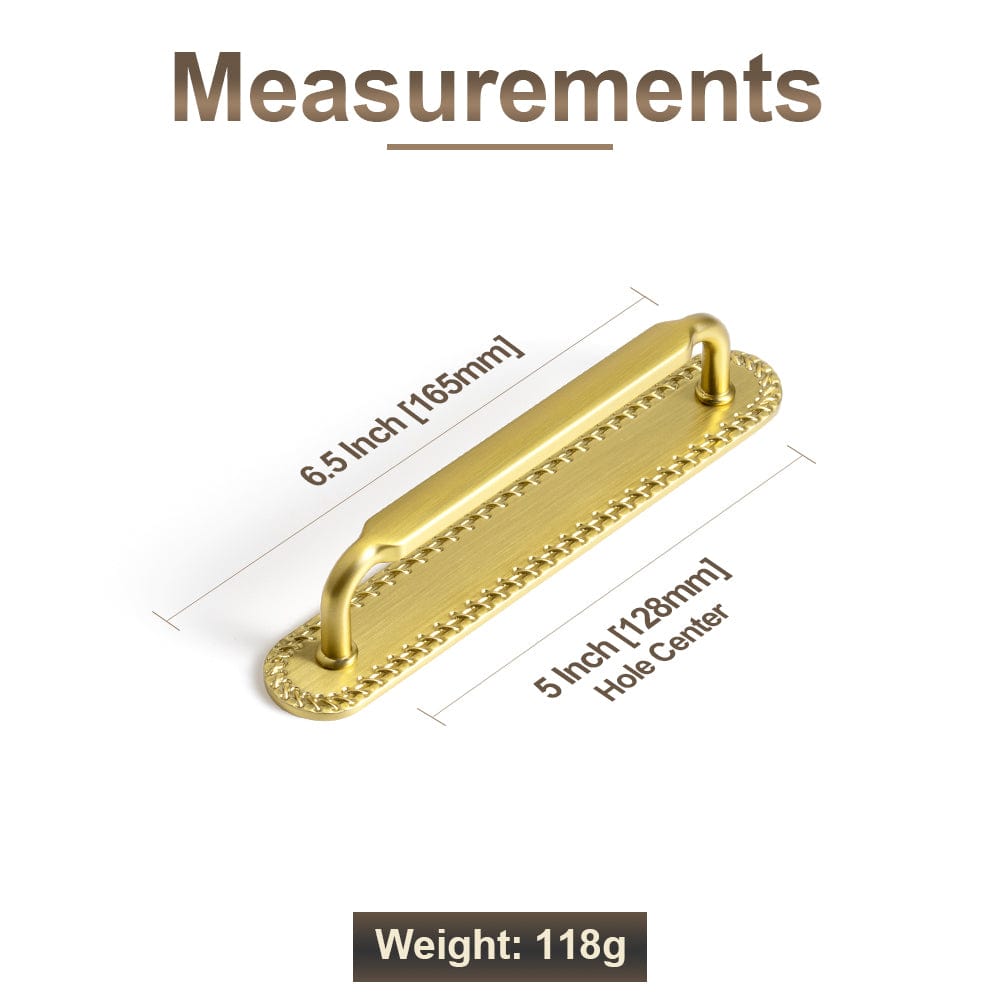 2 Pack Antique Brass Cabinet Pulls with Back Plate Zinc Alloy Drawer Handle with Long Back Plate