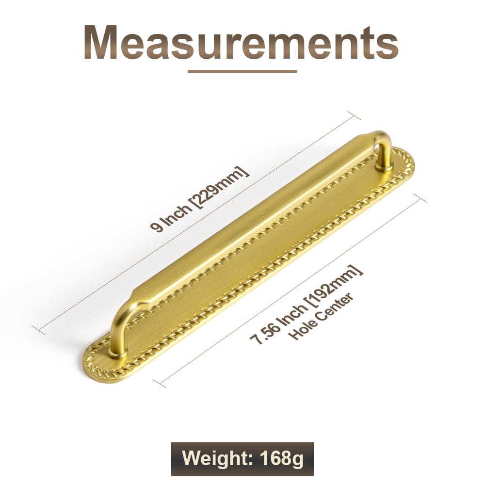 2 Pack Antique Brass Cabinet Pulls with Back Plate Zinc Alloy Drawer Handle with Long Back Plate