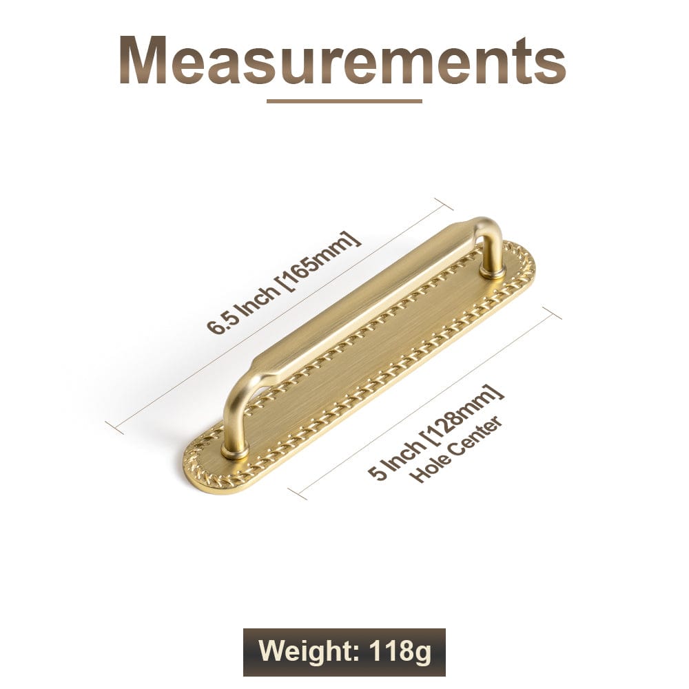 2 Pack Antique Brass Cabinet Pulls with Back Plate Zinc Alloy Drawer Handle with Long Back Plate