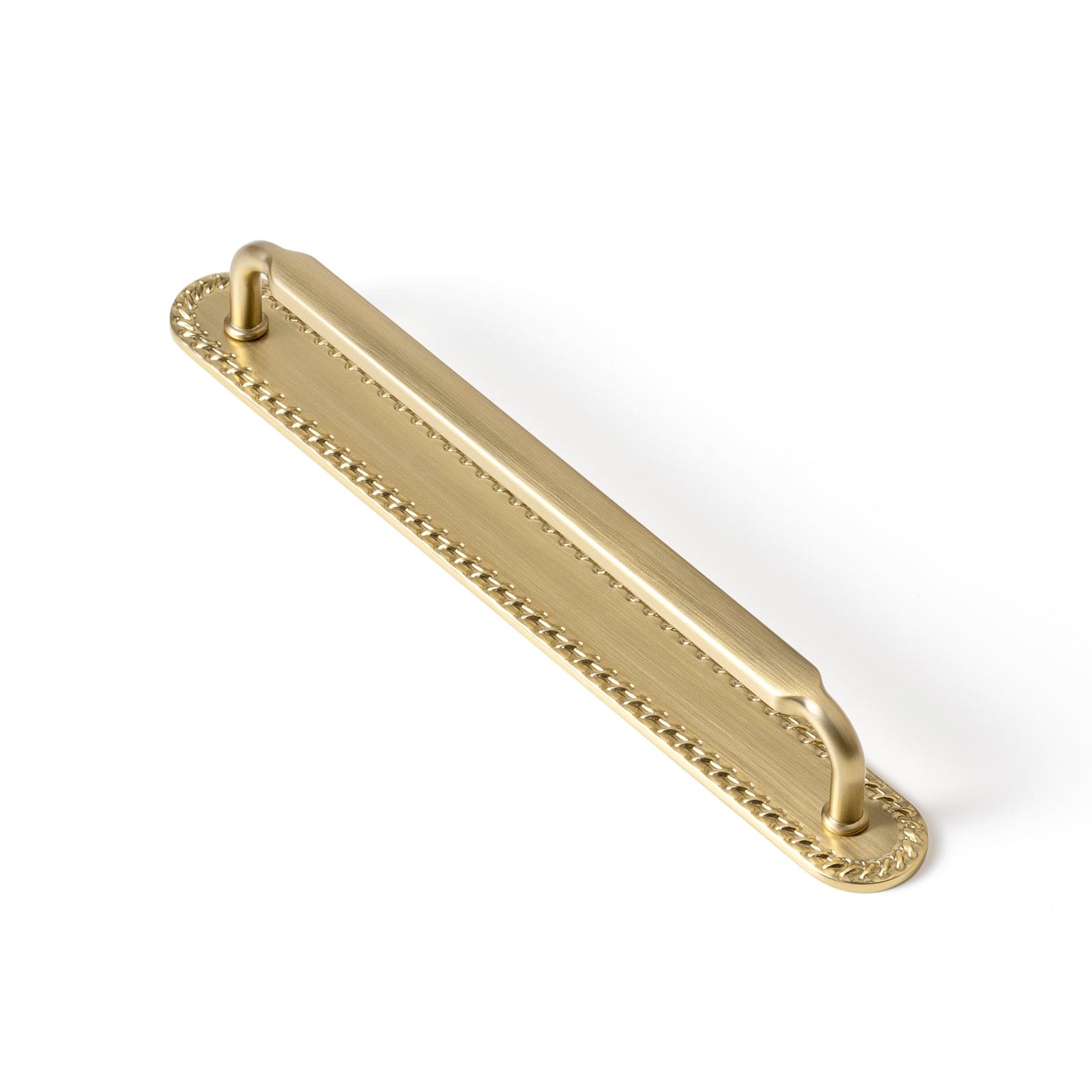 2 Pack Antique Brass Cabinet Pulls with Back Plate Zinc Alloy Drawer Handle with Long Back Plate