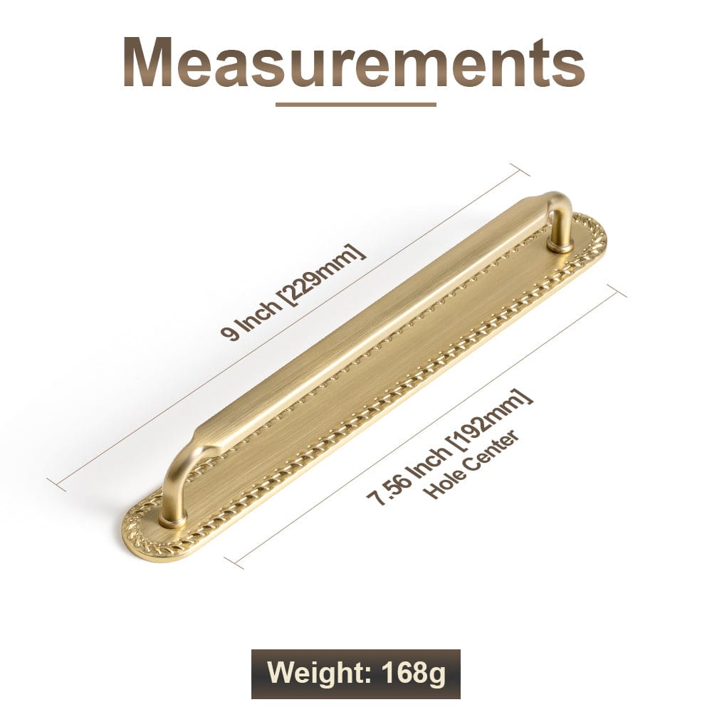 2 Pack Antique Brass Cabinet Pulls with Back Plate Zinc Alloy Drawer Handle with Long Back Plate