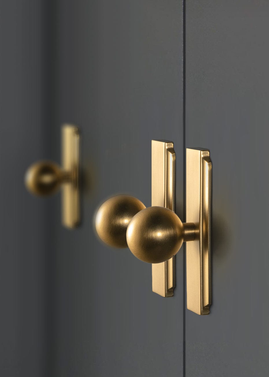 Round Cabinet Knobs with Back Plate Zinc Alloy Cabinet Handle with Long Back Plate