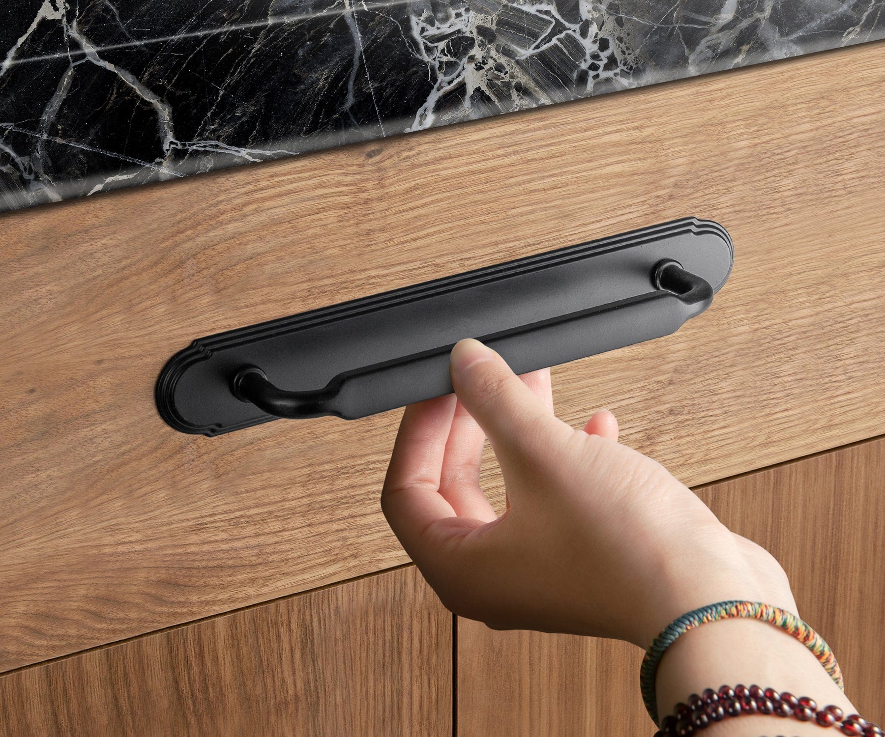 2 Pack Antique Brass Cabinet Pulls with Back Plate Zinc Alloy Drawer Handle with Long Back Plate