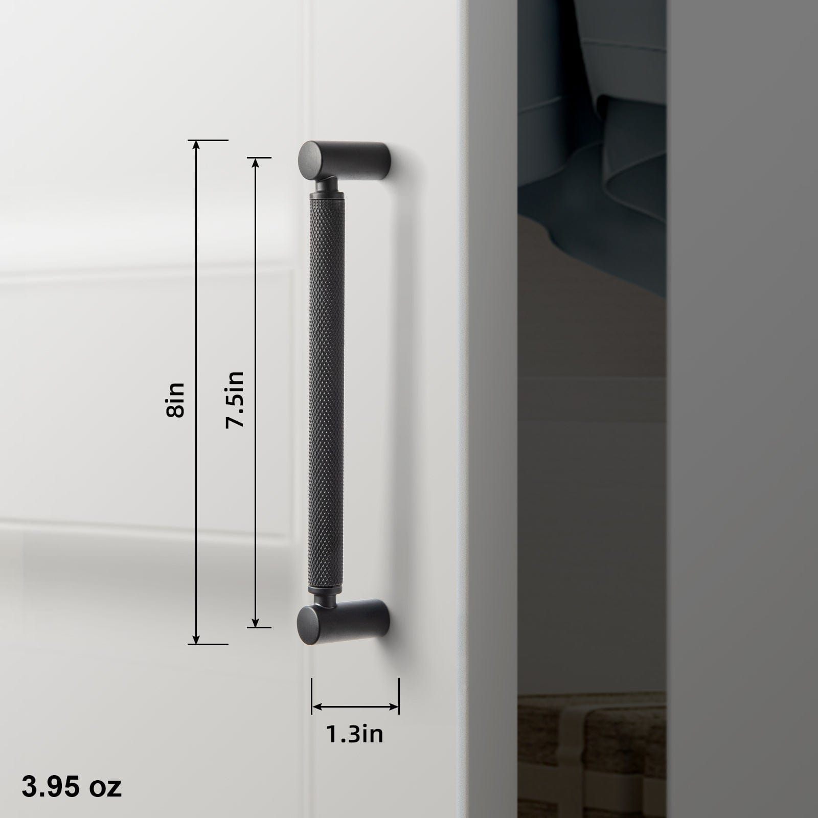 Classic Bar-shaped Knurled Aluminium Drawer Pull Durable & Stylish Hardware for Furniture