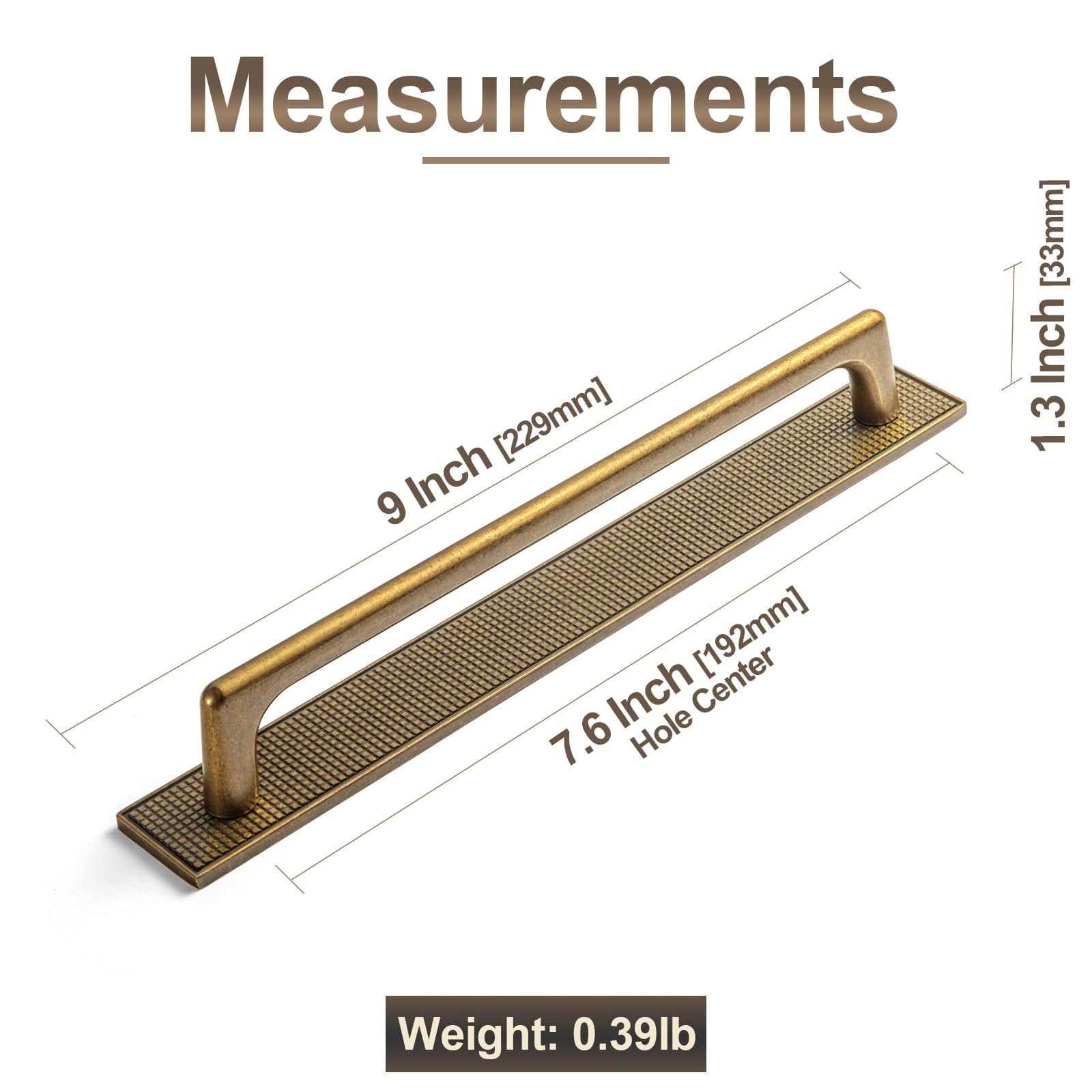 2 Pack Classic Cabinet Bar Pulls with Back Plate Zinc Alloy Cabinet Handle with Long Back Plate
