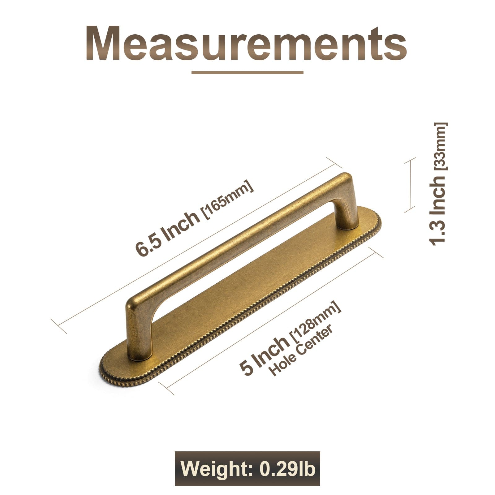 2 Pack Classic Cabinet Bar Pulls with Back Plate Zinc Alloy Cabinet Handle with Long Back Plate