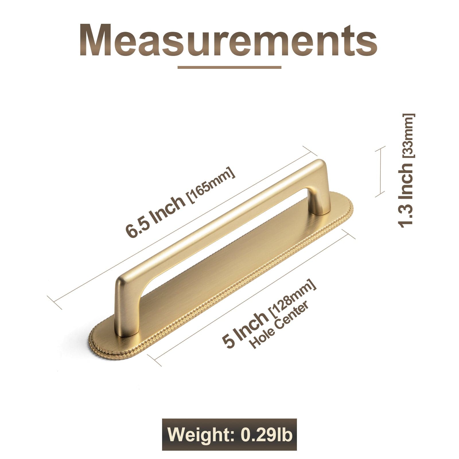 2 Pack Classic Cabinet Bar Pulls with Back Plate Zinc Alloy Cabinet Handle with Long Back Plate