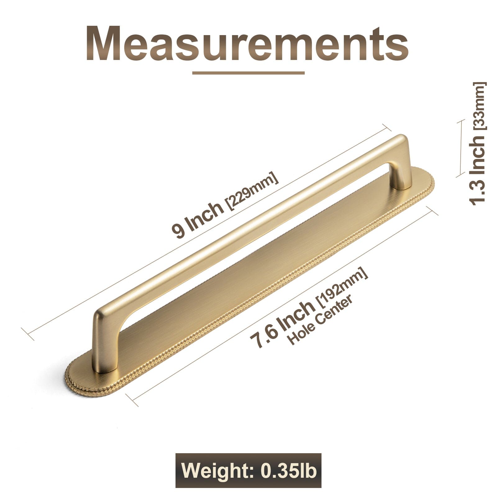 2 Pack Classic Cabinet Bar Pulls with Back Plate Zinc Alloy Cabinet Handle with Long Back Plate