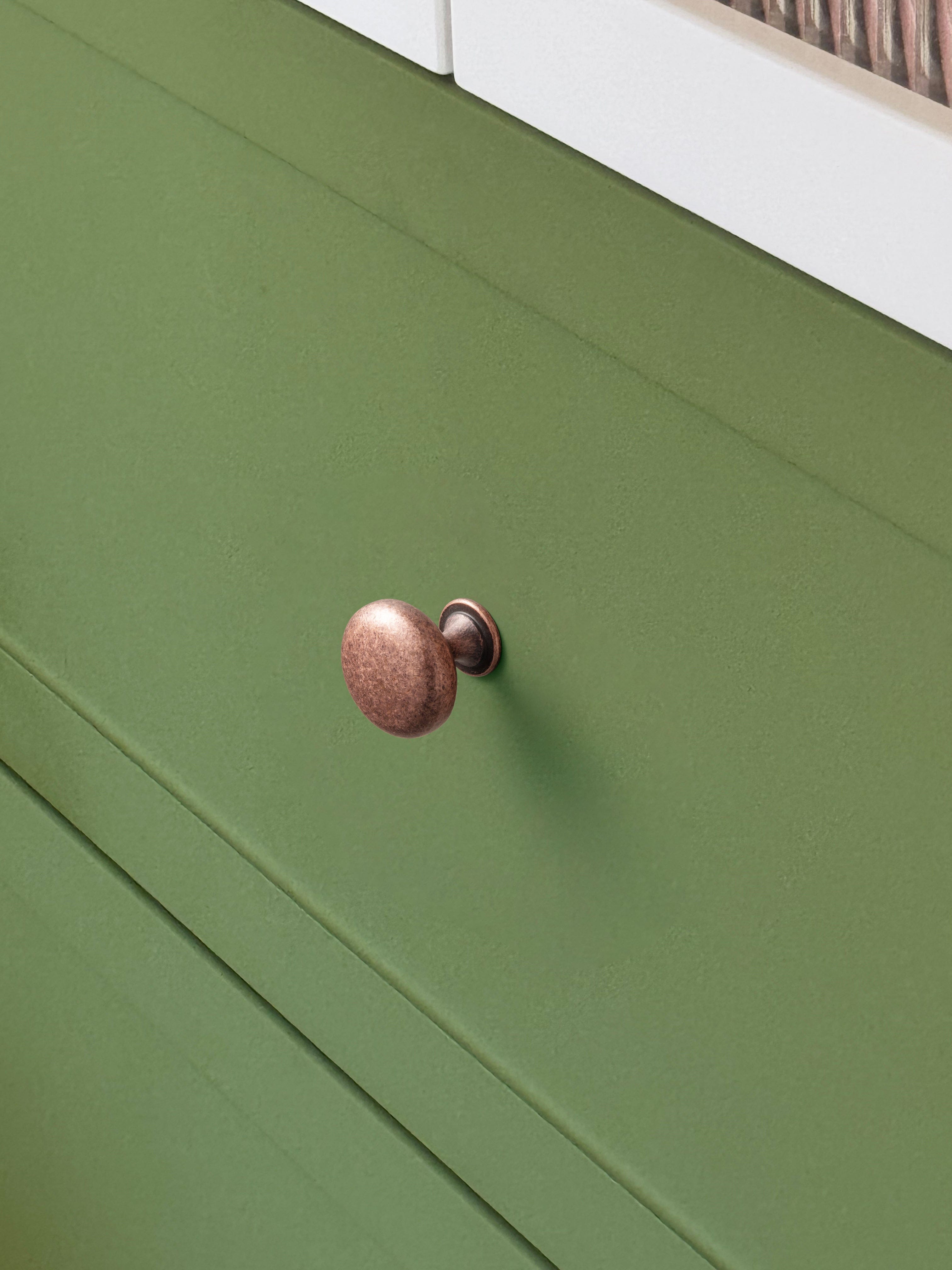 Antique Brass Zinc Alloy Cabinet Knob with Back Plate Single Hole Center Cabinet Hardware for Bedroom Kitchen