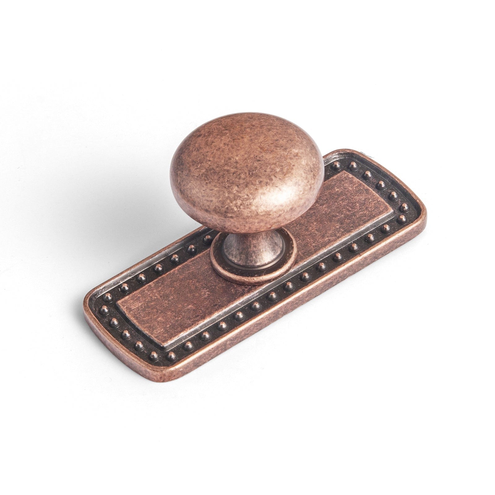 Antique Brass Zinc Alloy Cabinet Knob with Back Plate Single Hole Center Cabinet Hardware for Bedroom Kitchen