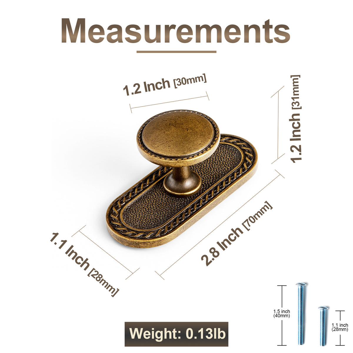 Classic Round Design Cabinet Knobs with Toothed Rim for Kitchen Drawers