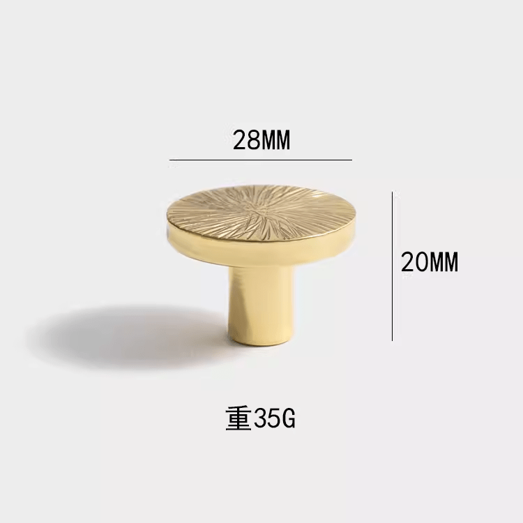 Goo-Ki 1.1'' Knob / 2 Pack Gold Semicircular Cabinet Pulls Hammerline Brass Pulls Handmade Drawer Knob