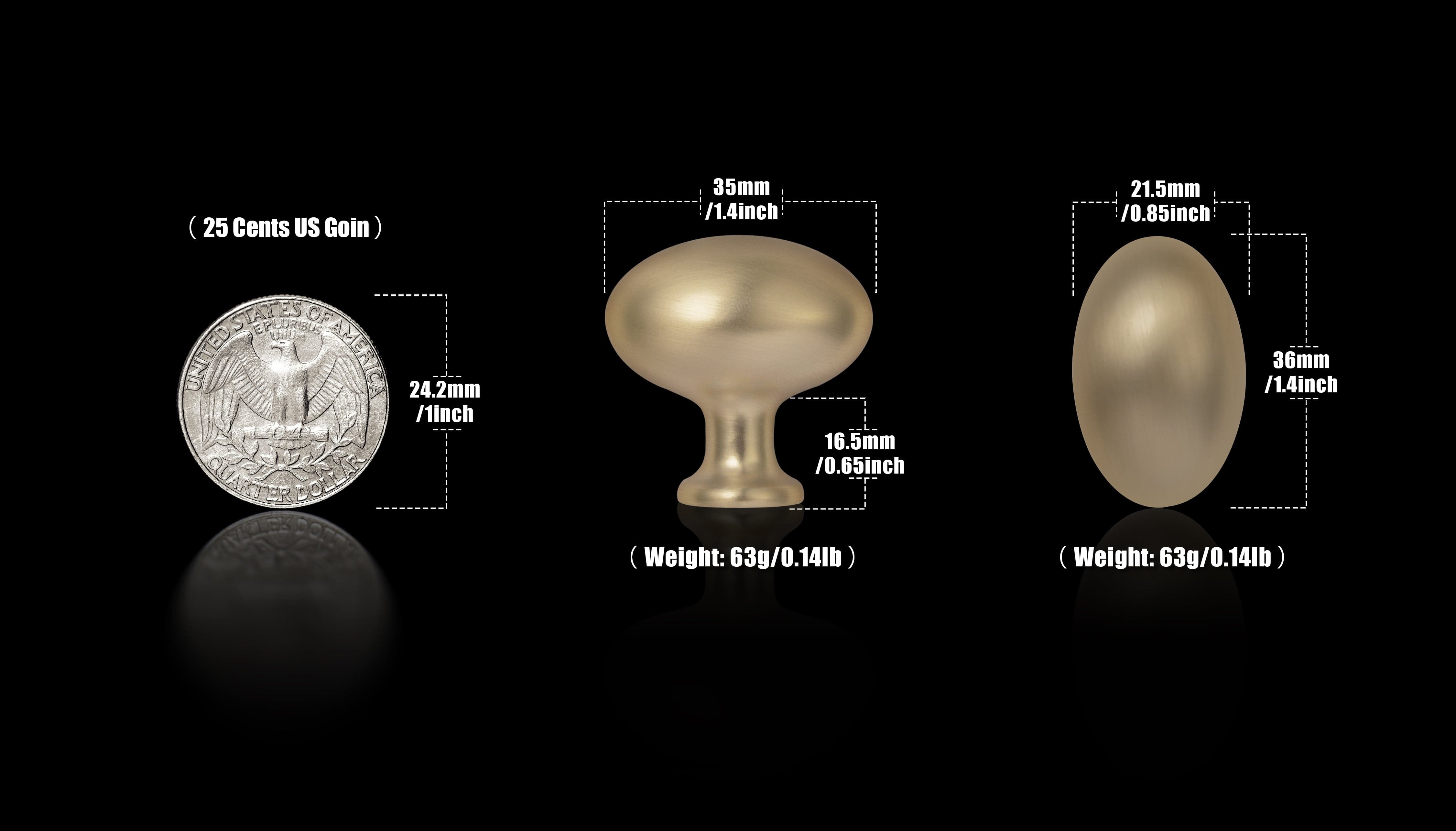 Goo-Ki 1.4 Inch Antique Oval Cabinet Knobs Zinc Alloy Drawer Knobs