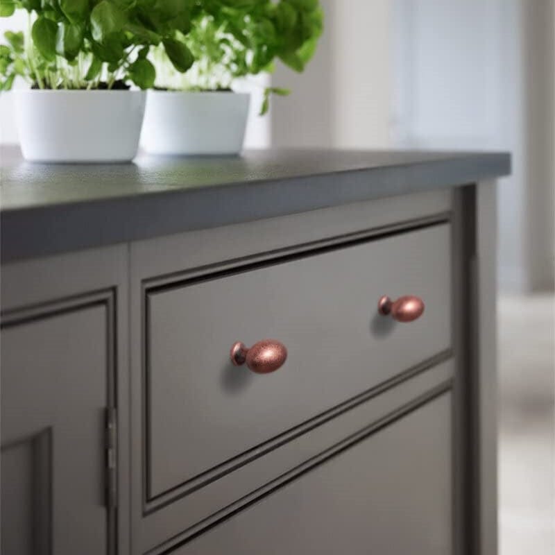Goo-Ki 1.4 Inch Antique Oval Cabinet Knobs Zinc Alloy Drawer Knobs 6 Pack