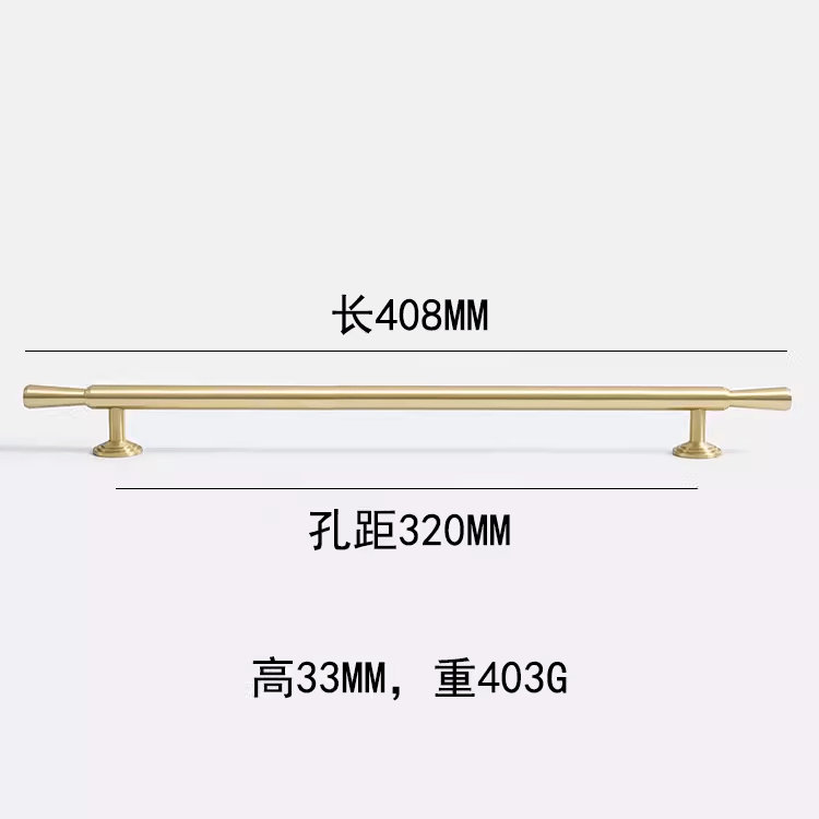Goo-Ki 12.6'' Hole Center / 2 Pack Scandinavian Minimalist Cabinet Drawer Pull Light Luxury Gold Solid Brass Long Handle