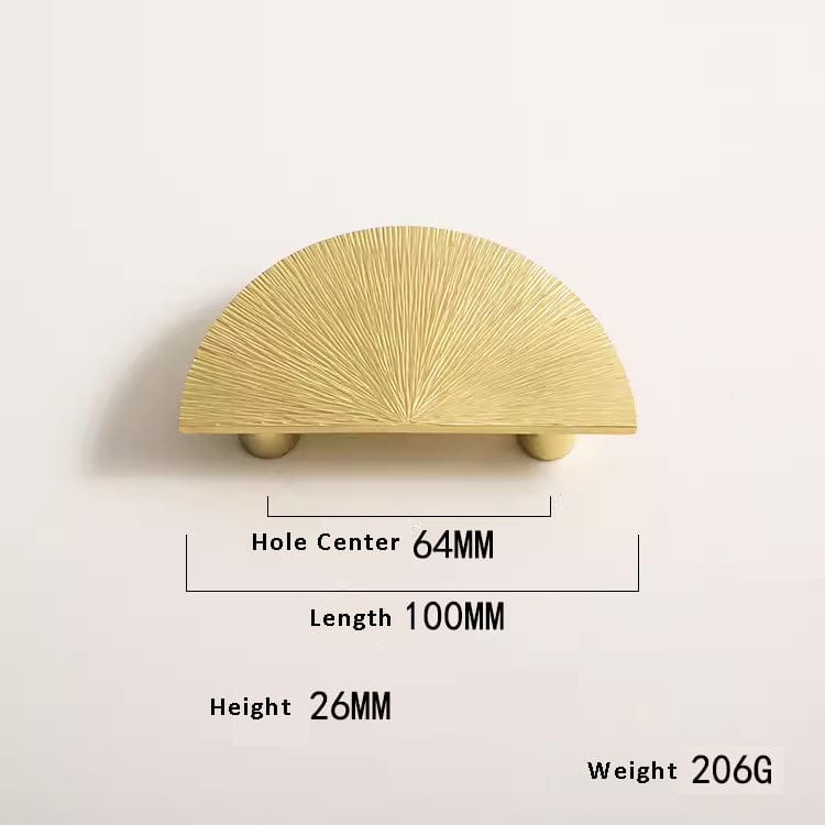 Goo-Ki 2.5'' Hole Center / 2 Pack Gold Semicircular Cabinet Pulls Hammerline Brass Pulls Handmade Drawer Knob
