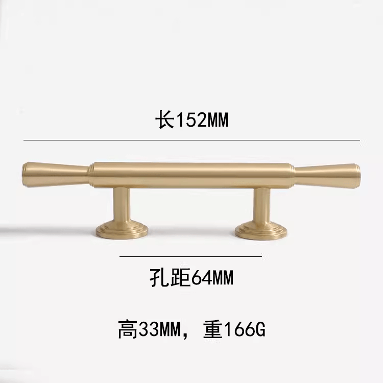 Goo-Ki 2.5'' Hole Center / 2 Pack Scandinavian Minimalist Cabinet Drawer Pull Light Luxury Gold Solid Brass Long Handle