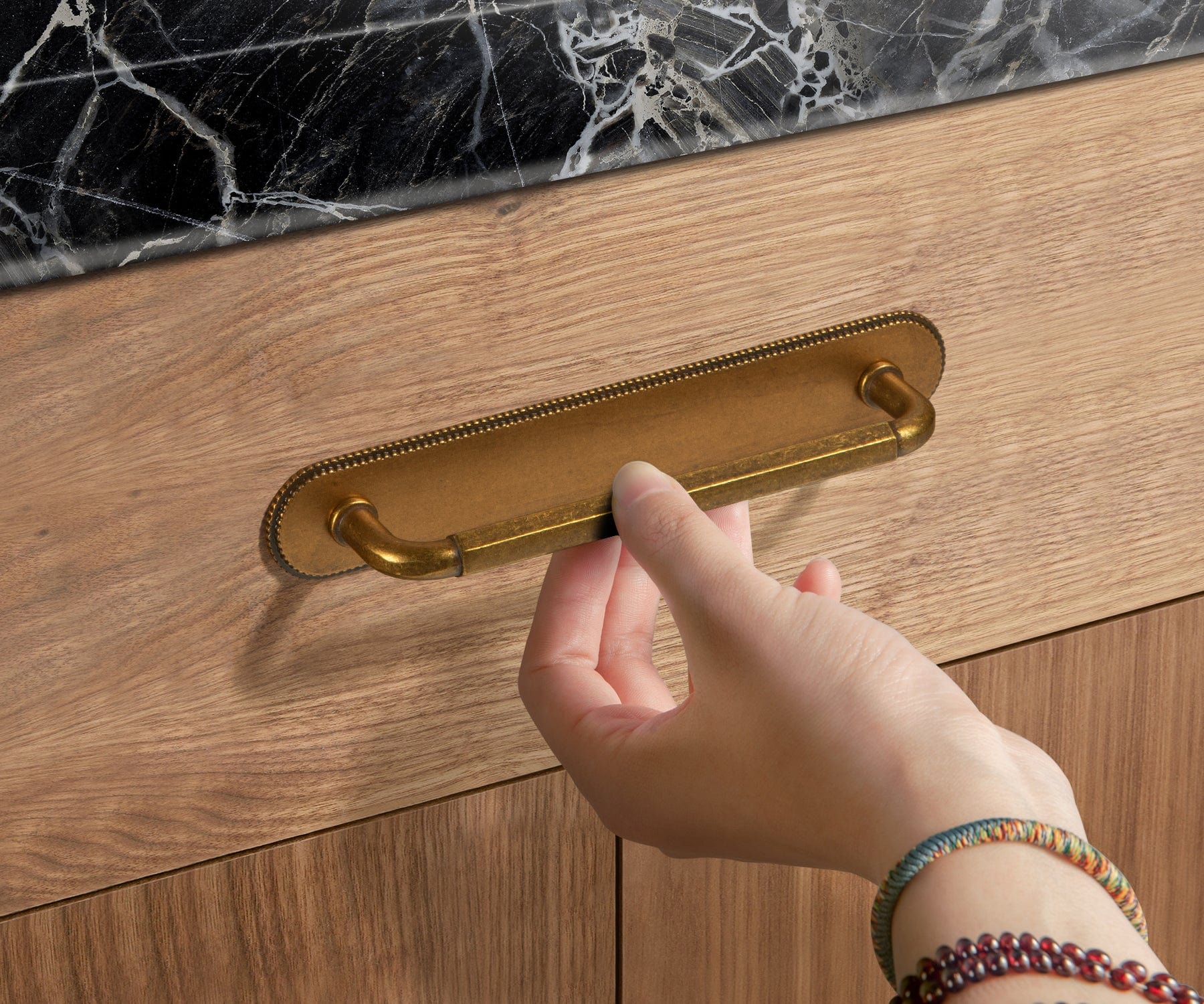 Goo-Ki 2 Pack Affordable Luxury Vintage Drawer Pulls with Back Plates Set for Kitchen