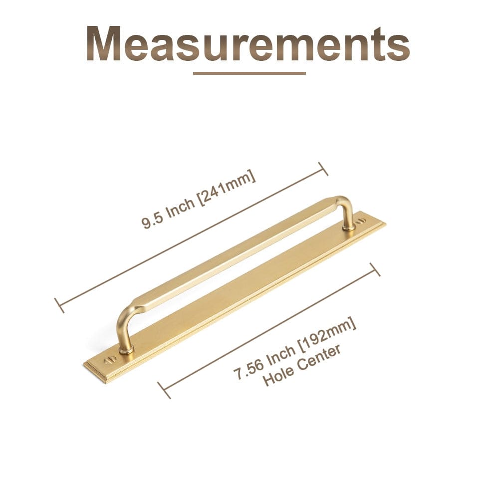 Goo-Ki 2 Pack Antique Brass Cabinet Pulls with Back Plate Zinc Alloy Drawer Handle with Long Back Plate