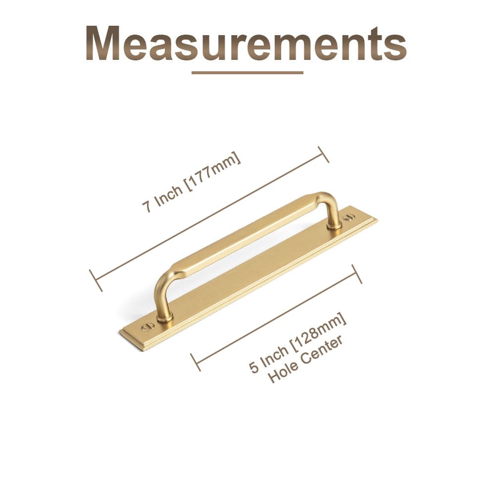 Goo-Ki 2 Pack Antique Brass Cabinet Pulls with Back Plate Zinc Alloy Drawer Handle with Long Back Plate
