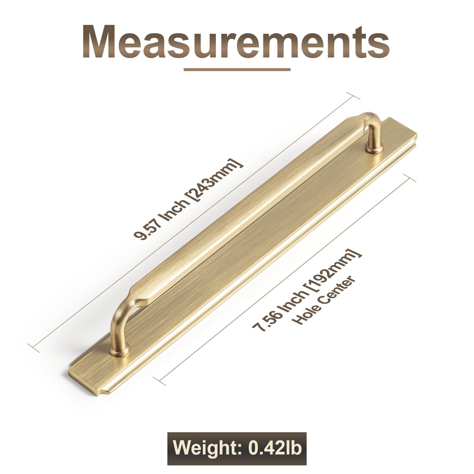 Goo-Ki 2 Pack Antique Brass Cabinet Pulls with Back Plate Zinc Alloy Drawer Handle with Long Back Plate