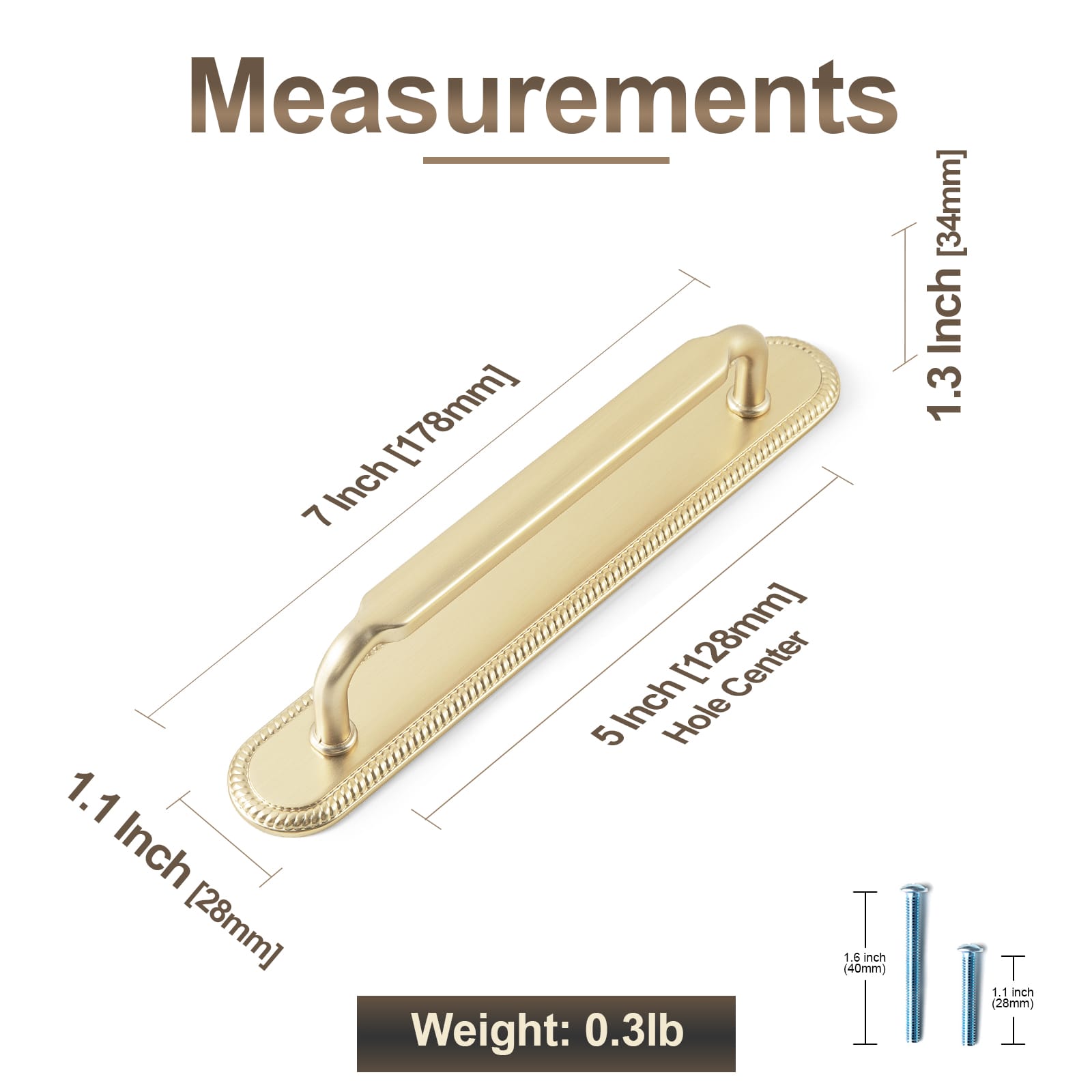 Goo-Ki 2 Pack Antique Brass Cabinet Pulls with Back Plate Zinc Alloy Drawer Handle with Long Back Plate