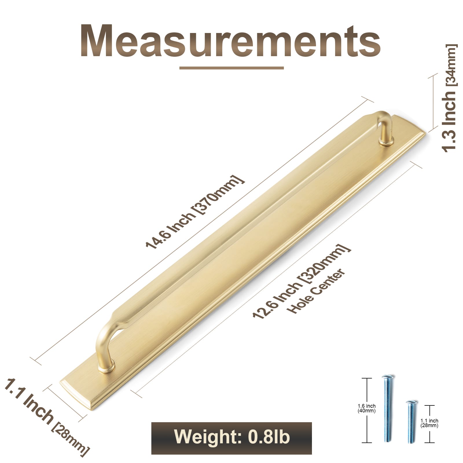 Goo-Ki 2 Pack Antique Brass Cabinet Pulls with Back Plate Zinc Alloy Drawer Handle with Long Back Plate