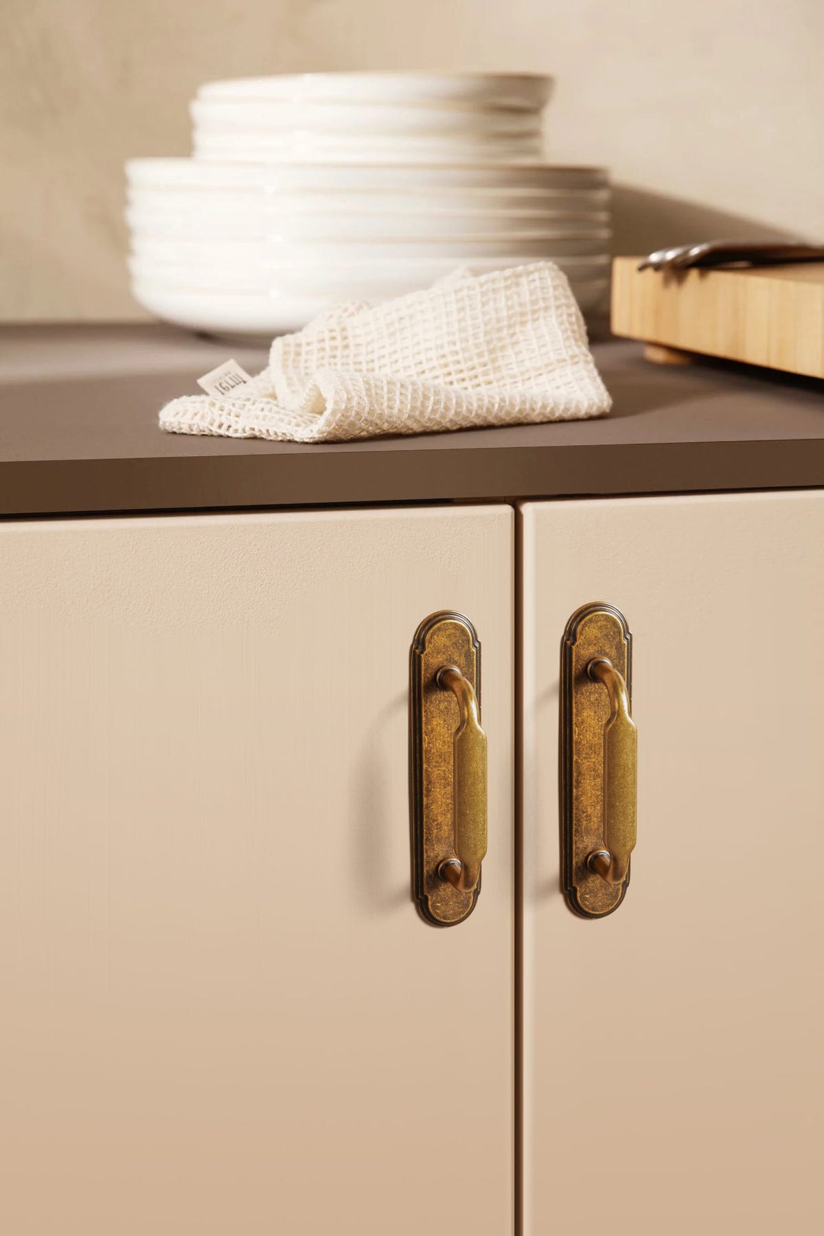 Goo-Ki 2 Pack Antique Brass Cabinet Pulls with Back Plate Zinc Alloy Drawer Handle with Long Back Plate