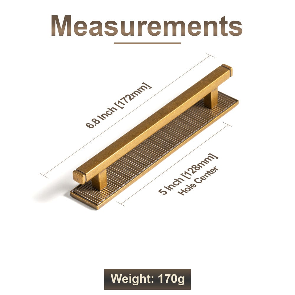 Goo-Ki 2 Pack Antique Brass Zinc Alloy Cabinet Pulls with Back Plate Kitchen Hardware Bar Handles